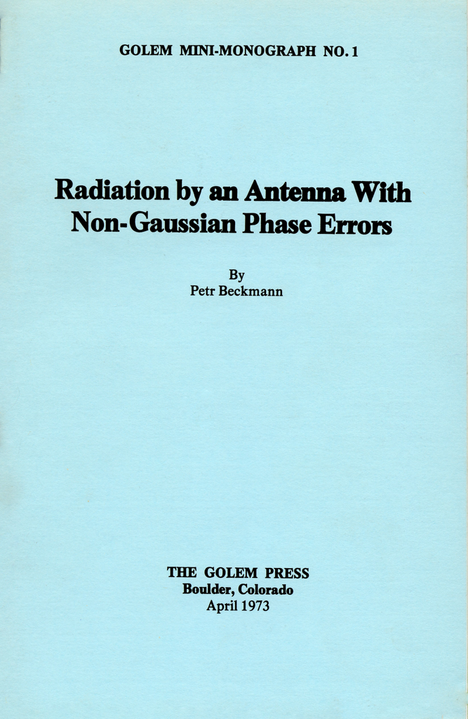 Radiation by an Antenna With Non-Gaussian Phase Errors